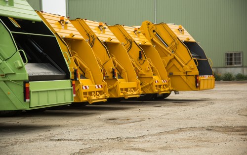 Sorted recyclable materials ready for transport at a Downham clearance site